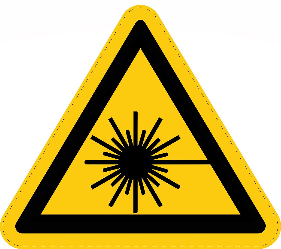 Autocollant d'avertissement collé "Panneau d'avertissement Attention, Danger - rayonnement laser" 2-7 cm en plastique PVC, ES-SIW-010