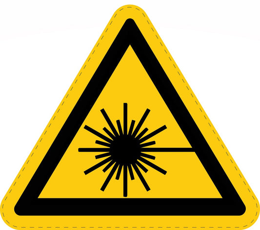 Autocollant d'avertissement collé "Panneau d'avertissement Attention, Danger, rayonnement laser"  en plastique PVC, ES-SIW-010
