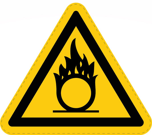 Autocollant d'avertissement collé "Panneau d'avertissement Attention, substances comburantes"  en plastique PVC, ES-SIW-011