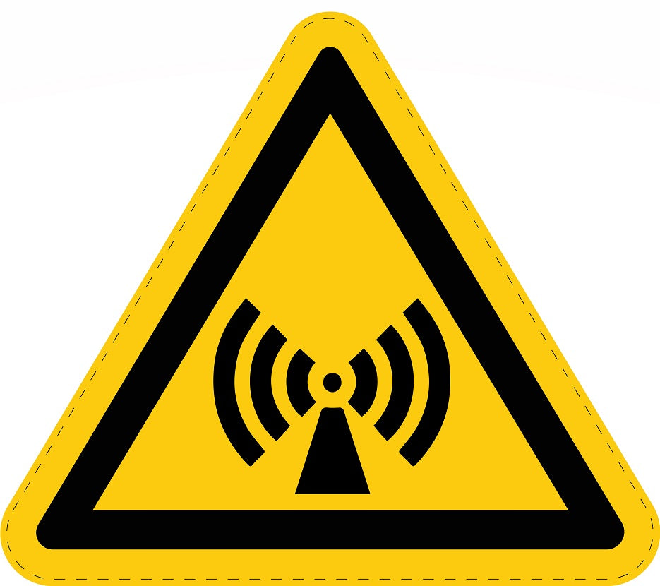 Autocollant d'avertissement collé "Panneau d'avertissement Attention, Radiations non ionisantes" 2-7 cm en plastique PVC, ES-SIW-012