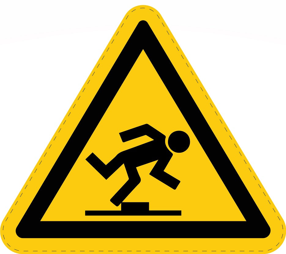 Autocollant d'avertissement collé "Panneaux horizontaux Danger Trébuchement" 2-7 cm en plastique PVC, ES-SIW-014