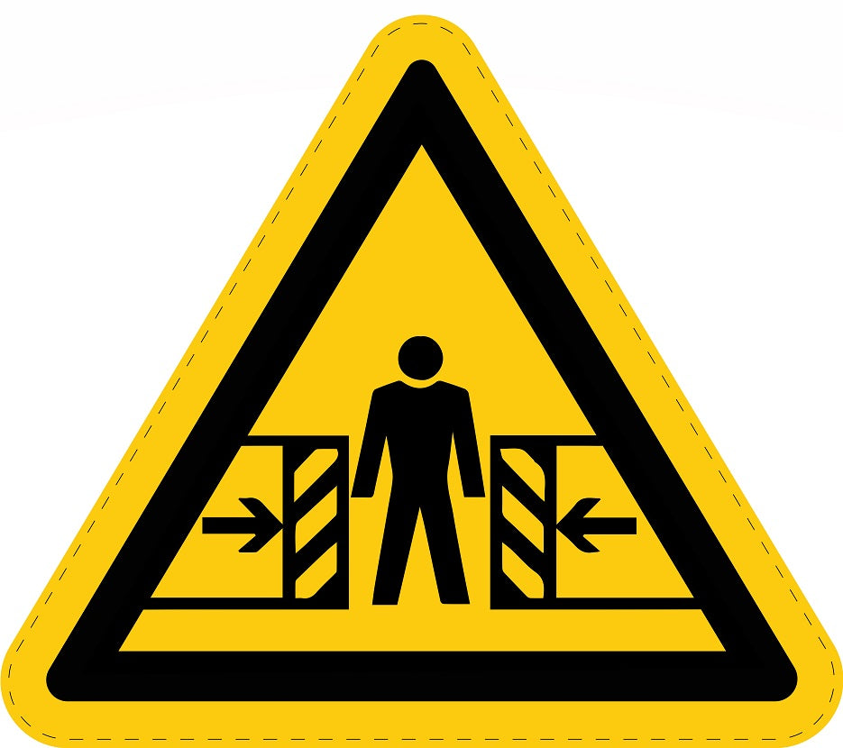 Autocollant d'avertissement "Panneau d'avertissement Attention,Danger - Ecrasement" 10-60 cm en plastique PVC, ES-SIW-023