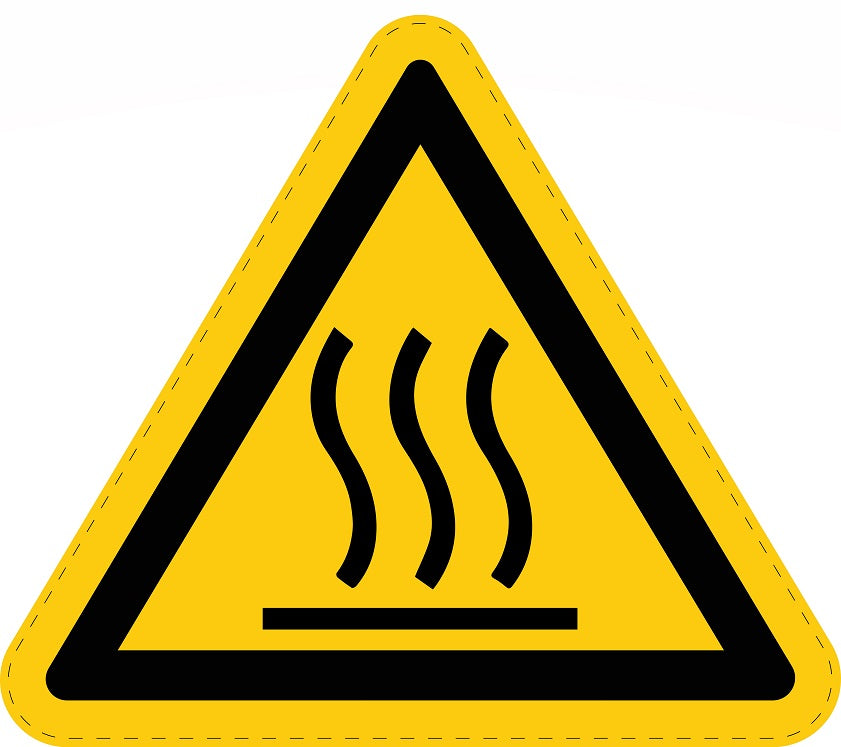 Autocollant d'avertissement collé "Panneau d'avertissement Attention, Danger Surface chaude" 2-7 cm en plastique PVC, ES-SIW-026
