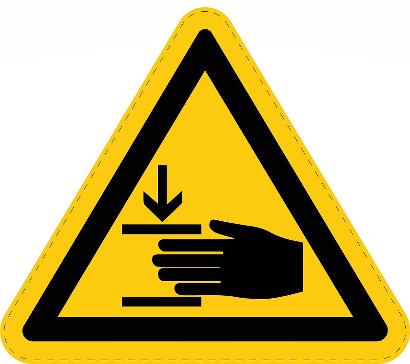 Autocollant d'avertissement collé "Panneau d'avertissement Attention,Danger-Ecrasement des mains" 2-7 cm en plastique PVC, ES-SIW-027
