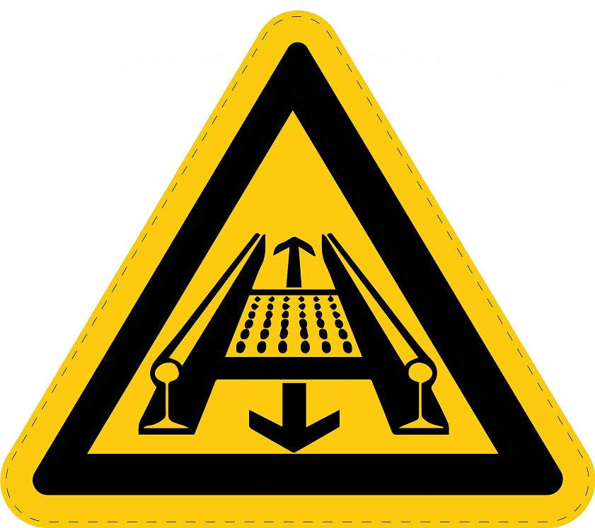 Autocollant d'avertissement collé Panneaux de danger "Attention, installation rotative" 2-7 cm en plastique PVC, ES-SIW-029