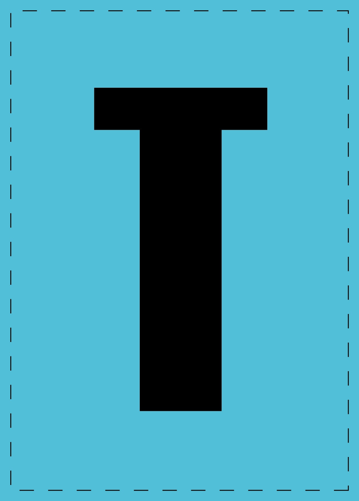 Lettre T autocollants de lettres et de chiffres, police noire sur fond bleu ES-BGPVC-T-50