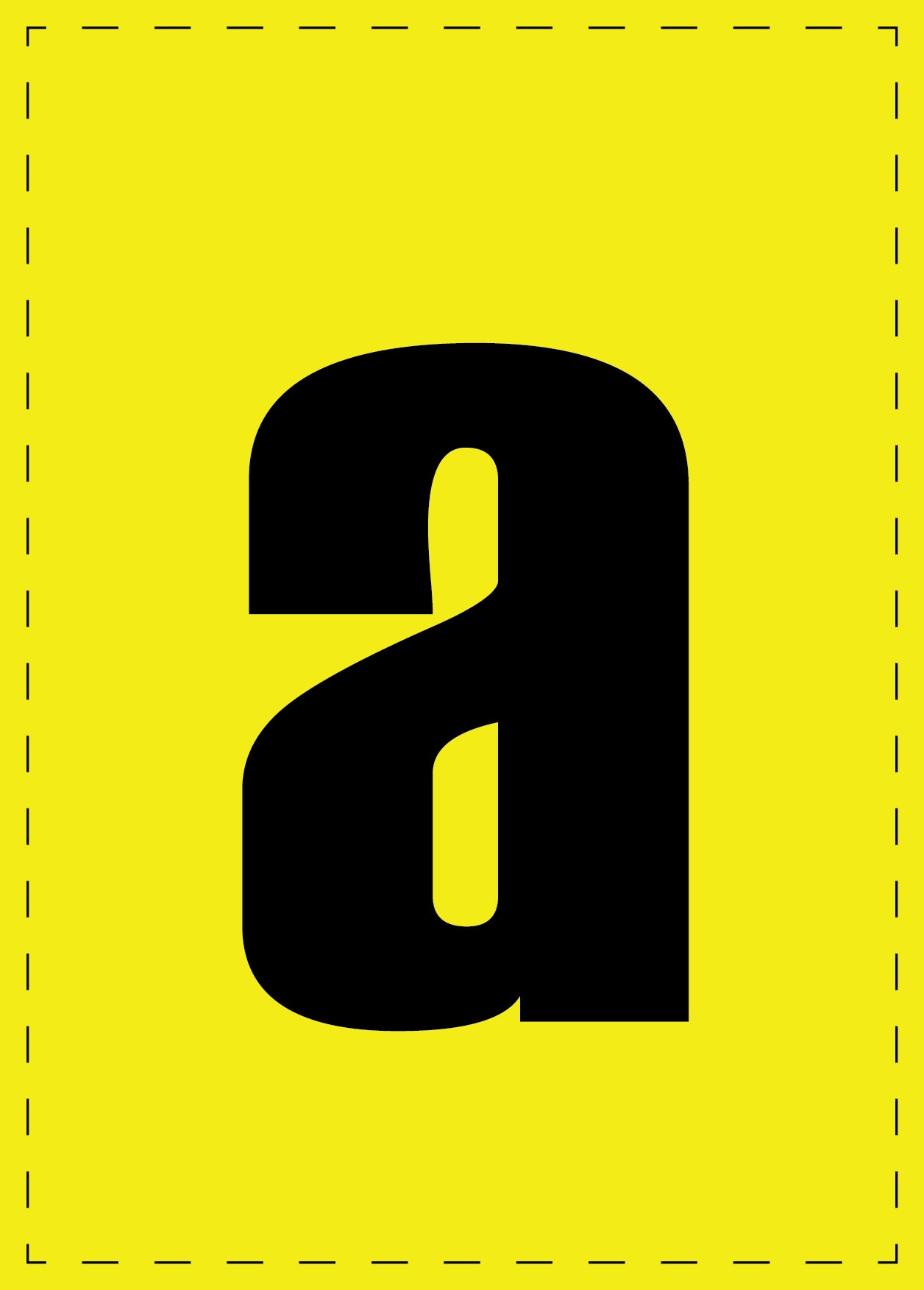 Lettre a autocollants de lettres et de chiffres, police noire sur fond jaune ES-BKPVC-A-3