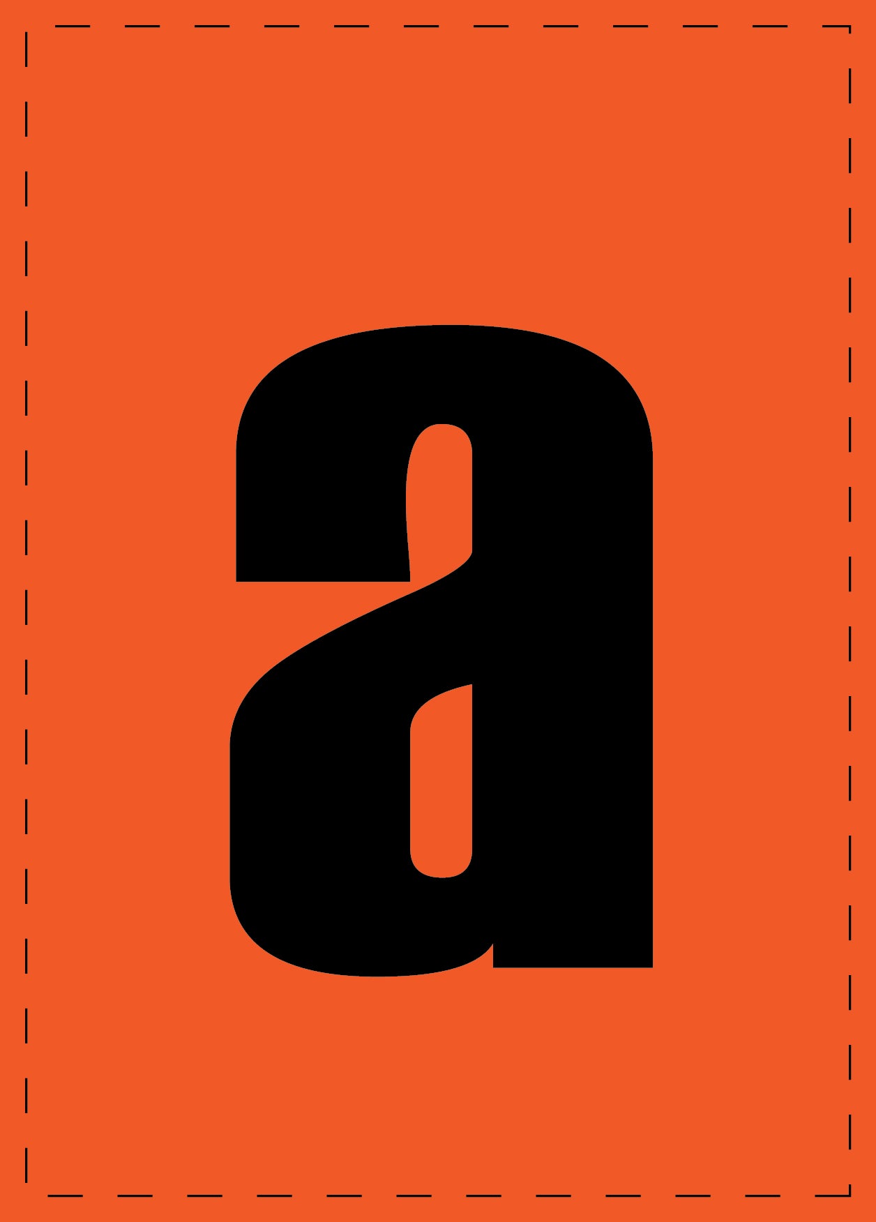 Lettre a autocollants de lettres et de chiffres, police noire sur fond orange ES-BKPVC-A-8