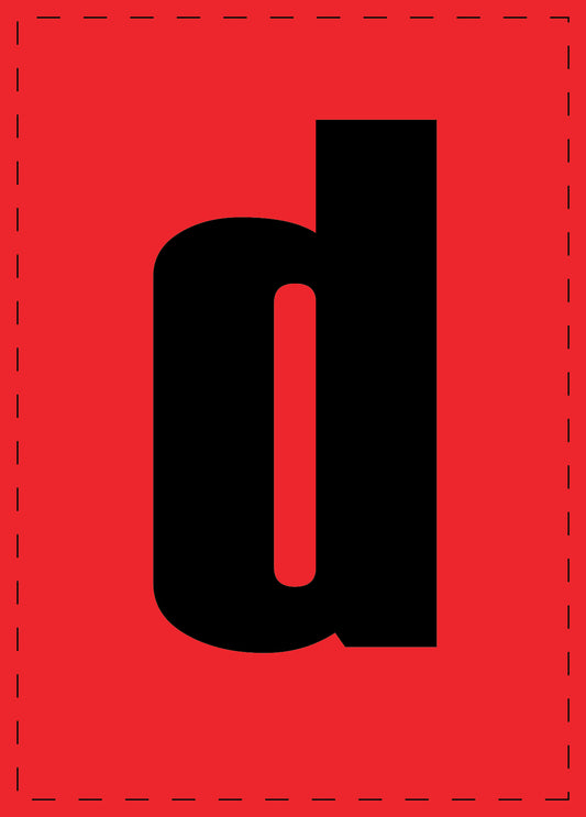Lettre d autocollants de lettres et de chiffres, police noire sur fond rouge ES-BKPVC-D-14
