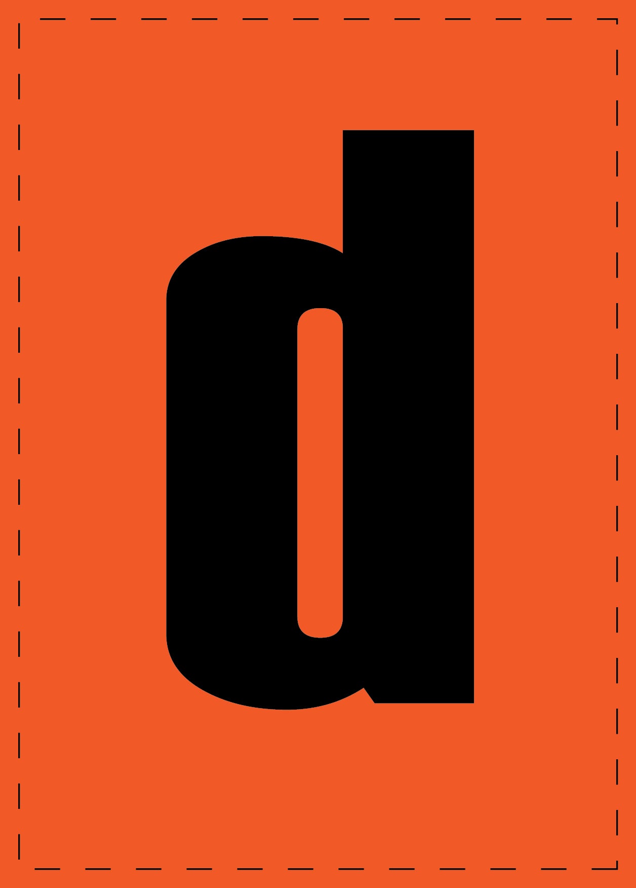 Lettre d autocollants de lettres et de chiffres, police noire sur fond orange ES-BKPVC-D-8
