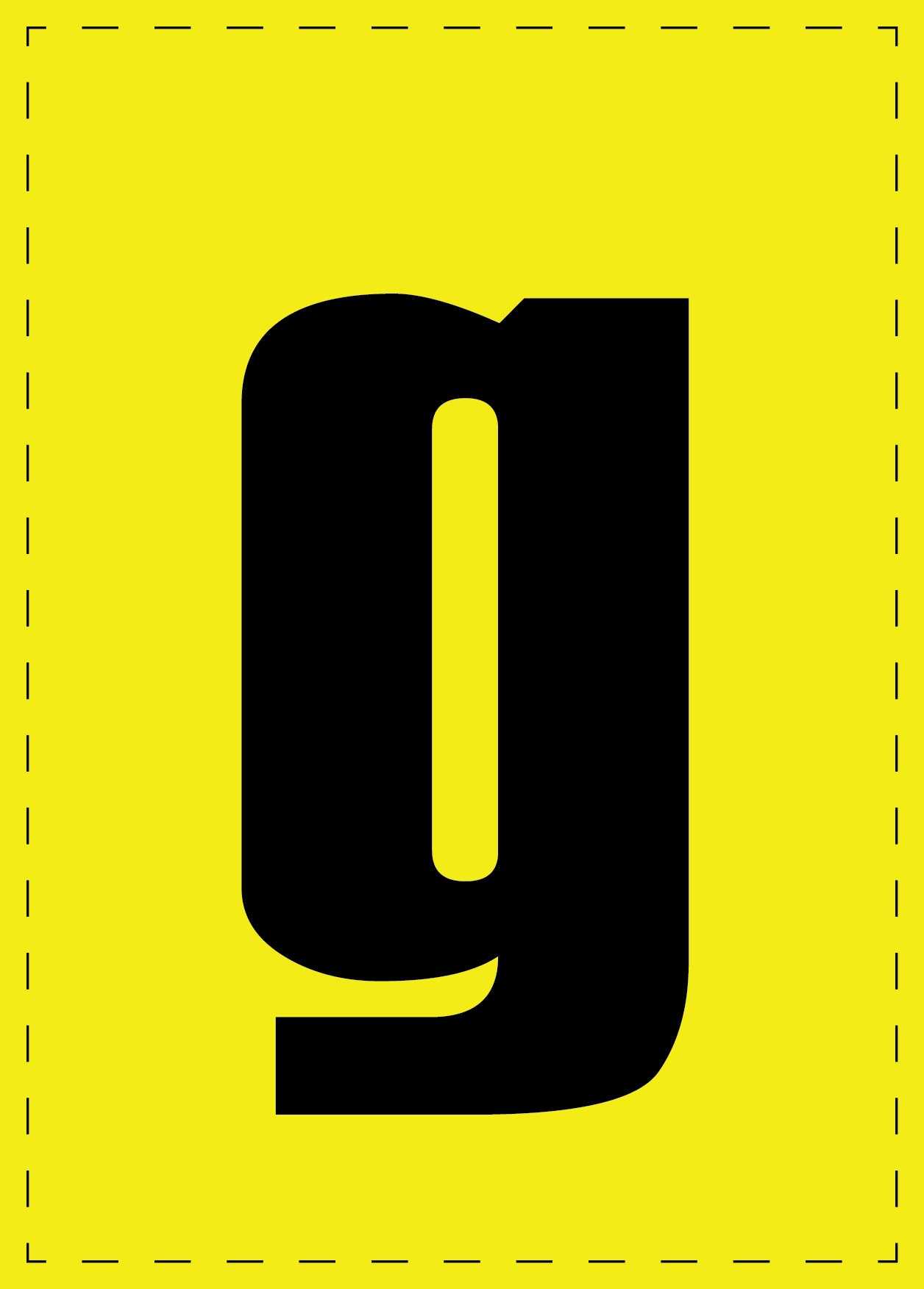 Lettre g autocollants de lettres et de chiffres, police noire sur fond jaune ES-BKPVC-G-3