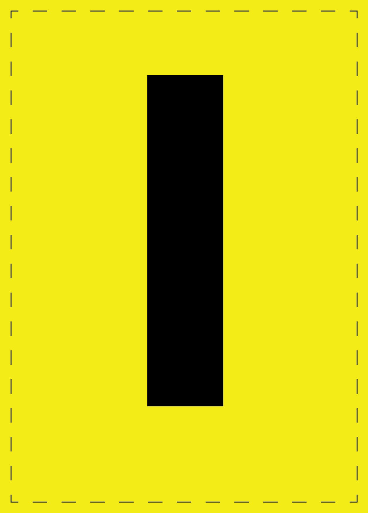 Lettre l autocollants de lettres et de chiffres, police noire sur fond jaune ES-BKPVC-L-3