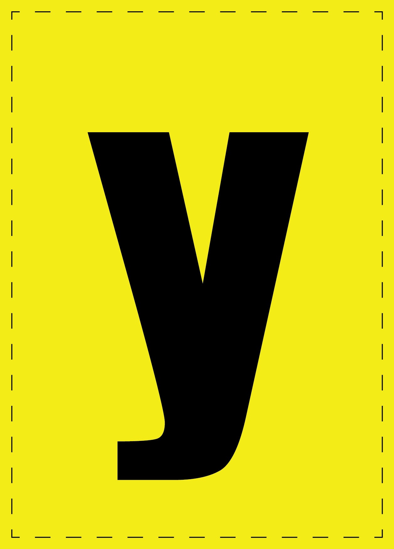 Lettre y autocollants de lettres et de chiffres, police noire sur fond jaune ES-BKPVC-Y-3