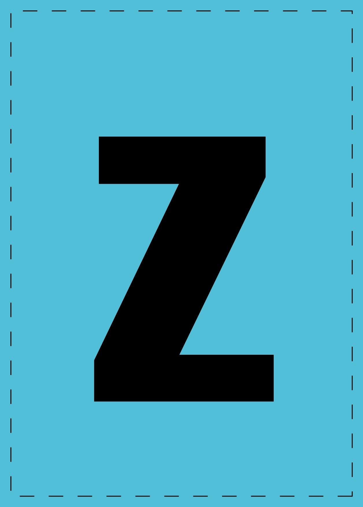 Lettre z autocollants de lettres et de chiffres, police noire sur fond bleu ES-BKPVC-Z-50
