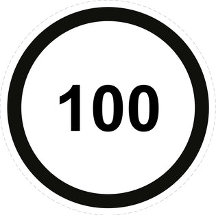 Autocollant de vitesse pour pneus "100 avec bordure noir" F-CAR1500-100