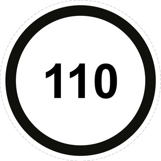 Autocollant de vitesse pour pneus "110 avec bordure noir" F-CAR1500-110