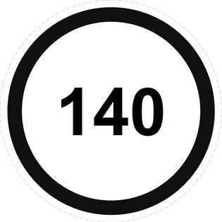 Autocollant de vitesse pour pneus "140 avec bordure noir" F-CAR1500-140
