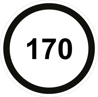 Autocollant de vitesse pour pneus "170 avec bordure noir" F-CAR1500-170