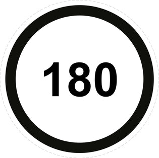 Autocollant de vitesse pour pneus "180 avec bordure noir" F-CAR1500-180