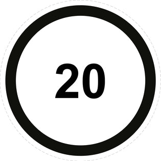 Autocollant de vitesse pour pneus "20 avec bordure noir" F-CAR1500-20