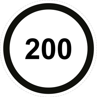 Autocollant de vitesse pour pneus "200 avec bordure noir" F-CAR1500-200