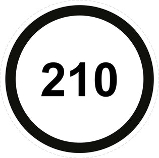 Autocollant de vitesse pour pneus "210 avec bordure noir" F-CAR1500-210