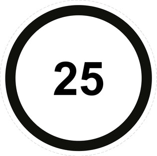 Autocollant de vitesse pour pneus "25 avec bordure noir" F-CAR1500-25
