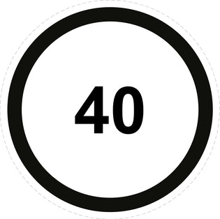 Autocollant de vitesse pour pneus "40 avec bordure noir" F-CAR1500-40