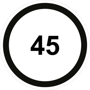 Autocollant de vitesse pour pneus "45 avec bordure noir" F-CAR1500-45