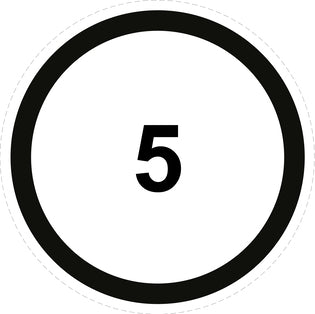 Autocollant de vitesse pour pneus "5 avec bordure noir" F-CAR1500-5