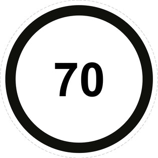 Autocollant de vitesse pour pneus "70 avec bordure noir" F-CAR1500-70
