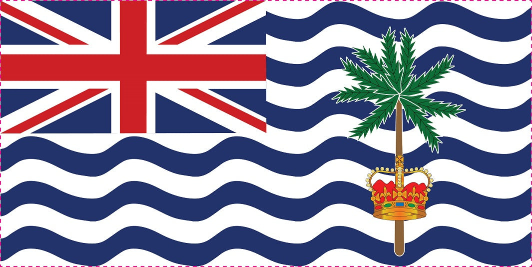 Autocollant drapeau de la région de l'océan Indien britannique 5-60cm Résistant aux intempéries F-FL-BIO