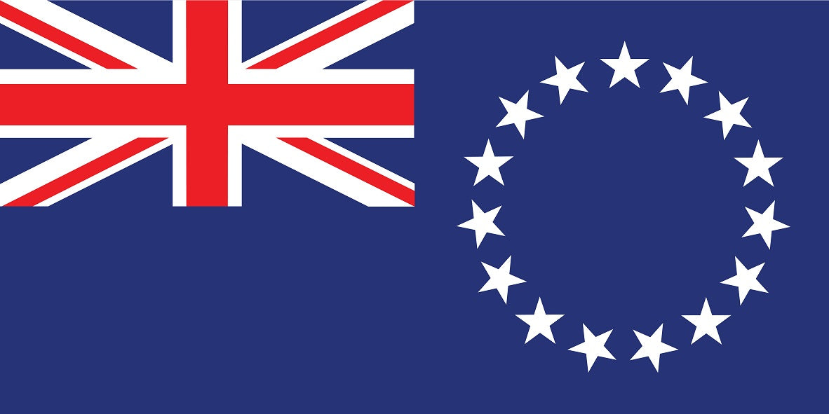 Autocollant drapeau des Îles Cook 5-60cm Résistant aux intempéries F-FL-COO