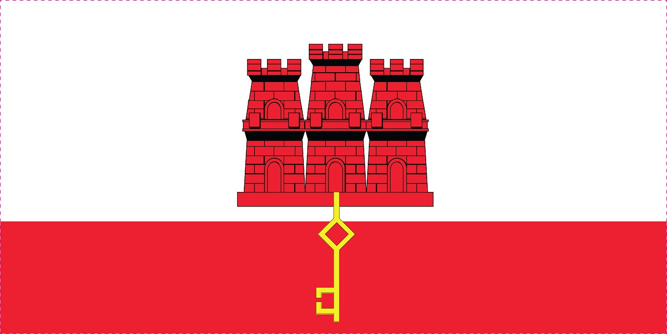 Autocollant drapeau de Gibraltar 5-60cm Résistant aux intempéries F-FL-GIB