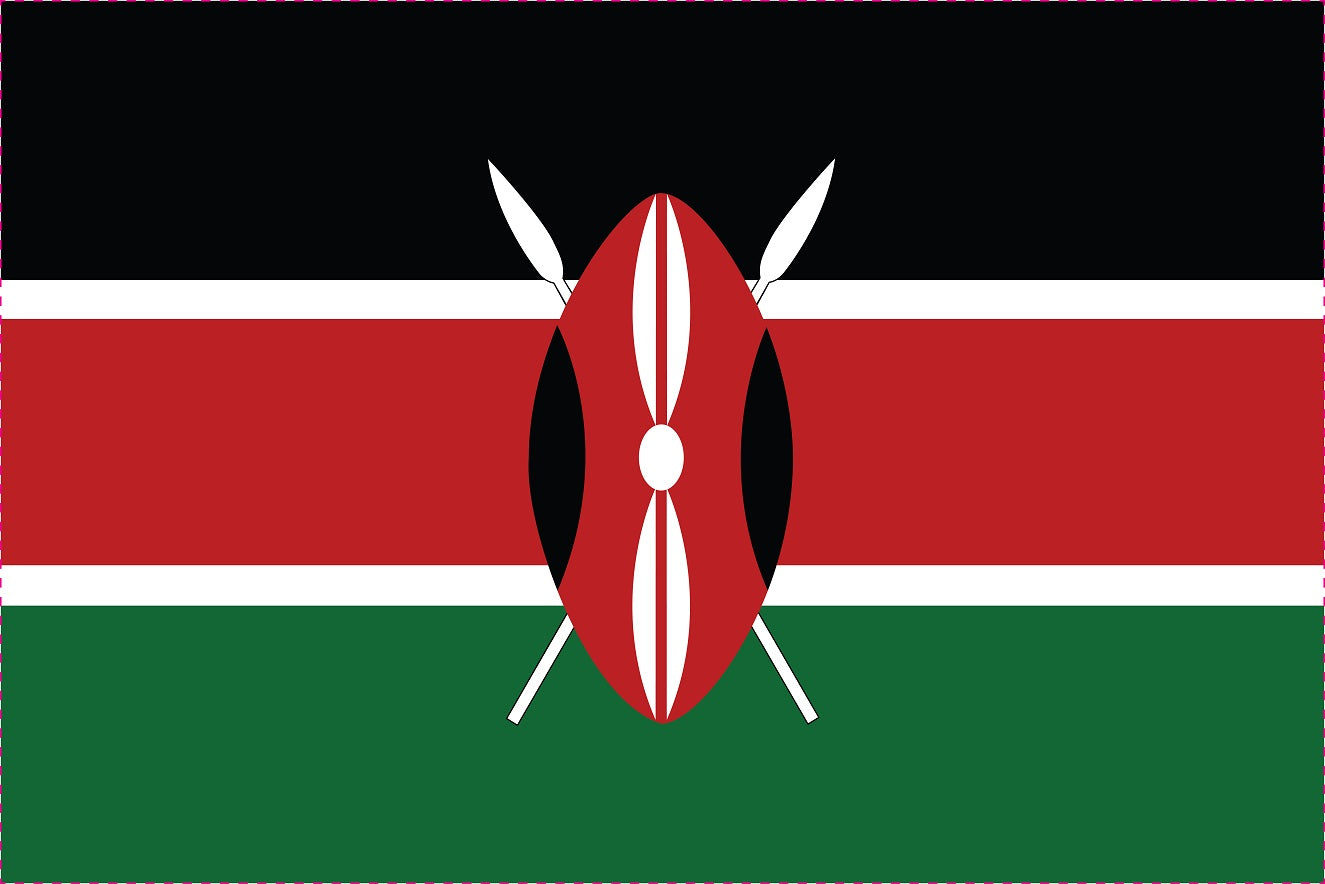 Autocollant drapeau du Kenya 5-60cm Résistant aux intempéries F-FL-KEN