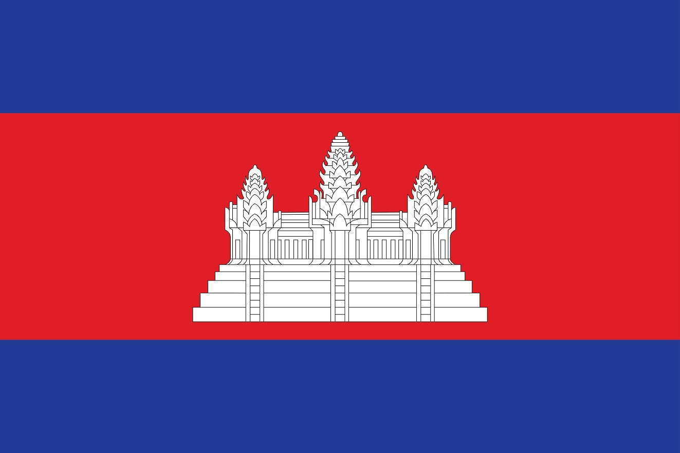 Autocollant drapeau du Cambodge 5-60cm Résistant aux intempéries F-FL-KMB