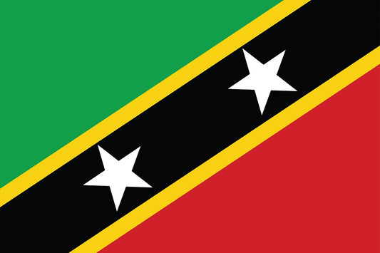 Autocollant drapeau de Saint-Kitts-et-Nevis 5-60cm Résistant aux intempéries F-FL-SKN