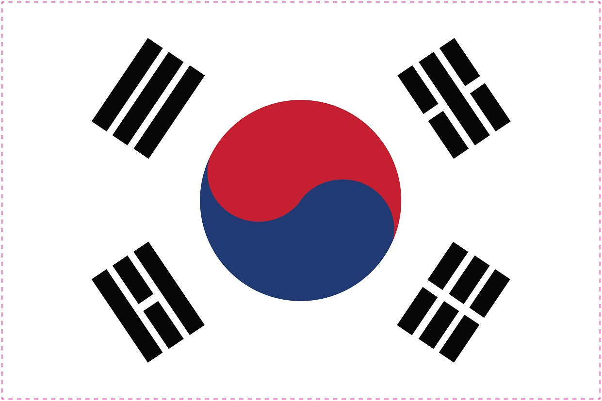Autocollant drapeau de la Corée du Sud 5-60cm Résistant aux intempéries F-FL-SKO