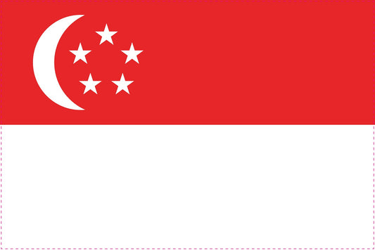 Autocollant drapeau de Singapour 5-60cm Résistant aux intempéries F-FL-SPR