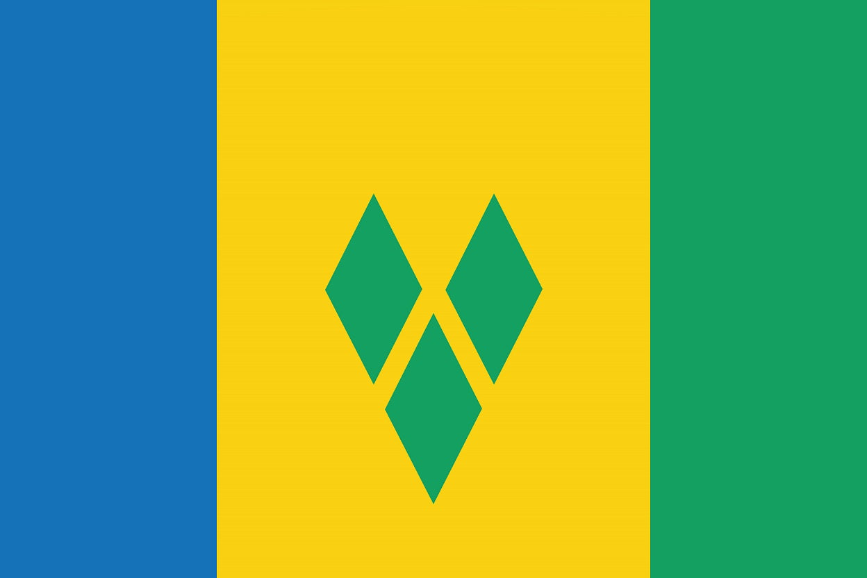Autocollant drapeau de Saint-Vincent-et-lF-Grenadines 5-60cm Résistant aux intempéries F-FL-SVN