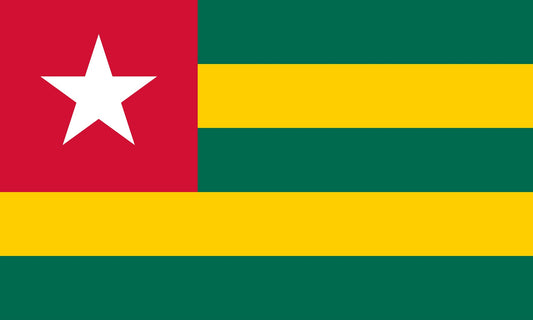 Autocollant drapeau du Togo 5-60cm Résistant aux intempéries F-FL-TOG