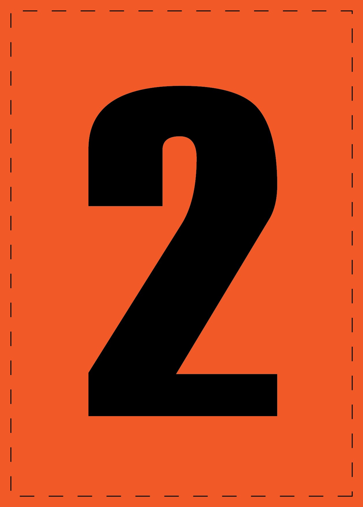 Lettre 2 autocollants de lettres et de chiffres, police noire sur fond orange ES-NPVC-2-8