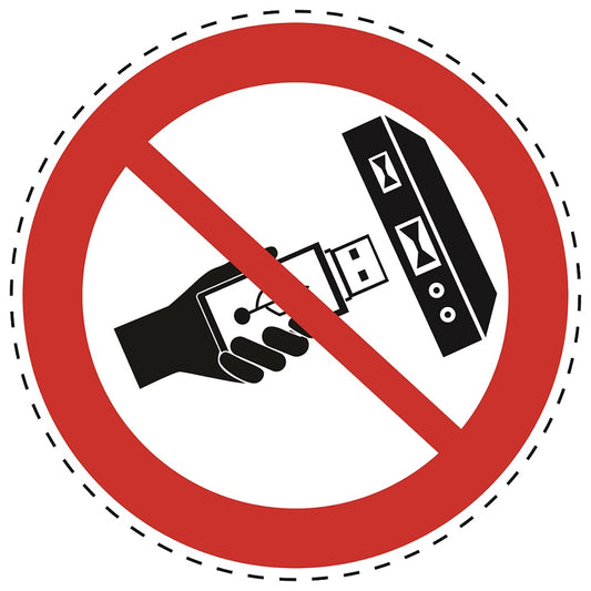 Autocollant d'interdiction "Ne pas retirer la clé USB" en plastique PVC, ES-SI20500