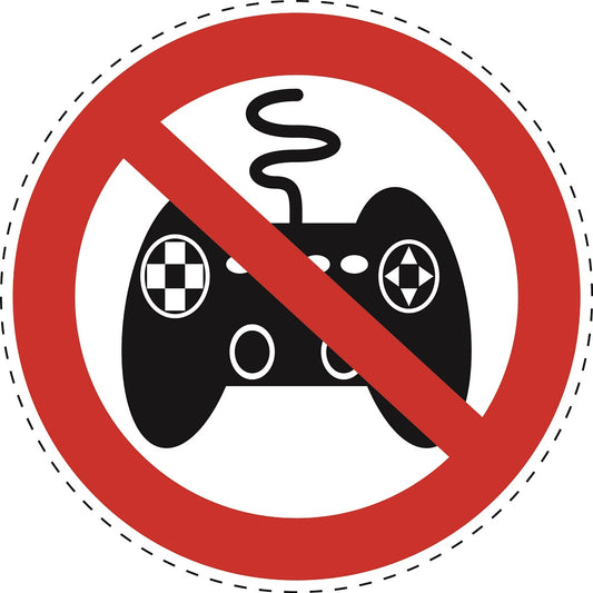 Autocollant d'interdiction "Aucun jeu vidéo" en plastique PVC, ES-SI20900