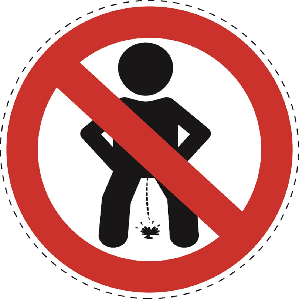 Autocollant d'interdiction "Ne pas uriner ici" en plastique PVC, ES-SI21700