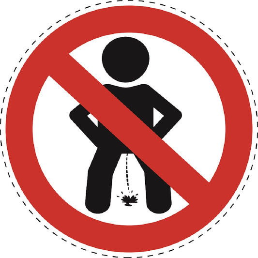Autocollant d'interdiction "Ne pas uriner ici" en plastique PVC, ES-SI21700