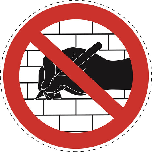 Autocollant d'interdiction "Ne pas écrire sur le mur" en plastique PVC, ES-SI21800