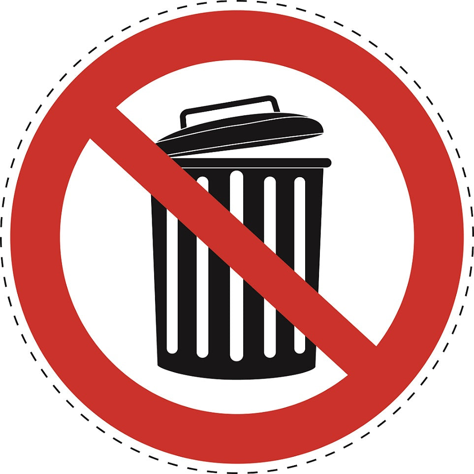 Autocollant d'interdiction "Ne pas jeter" en plastique PVC, ES-SI22500