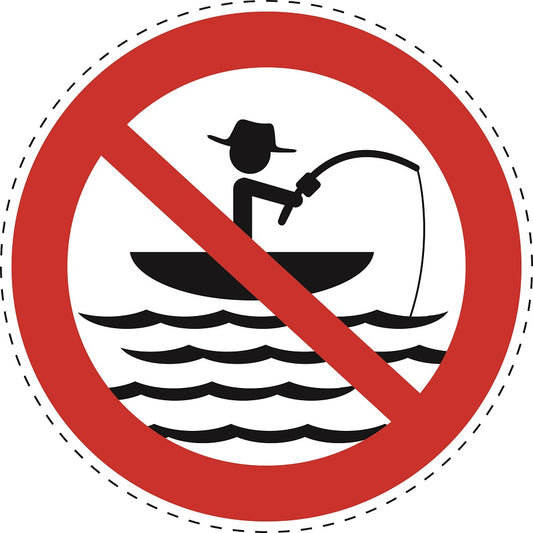 Autocollant d'interdiction "Interdiction de pêcher" en plastique PVC, ES-SI23600