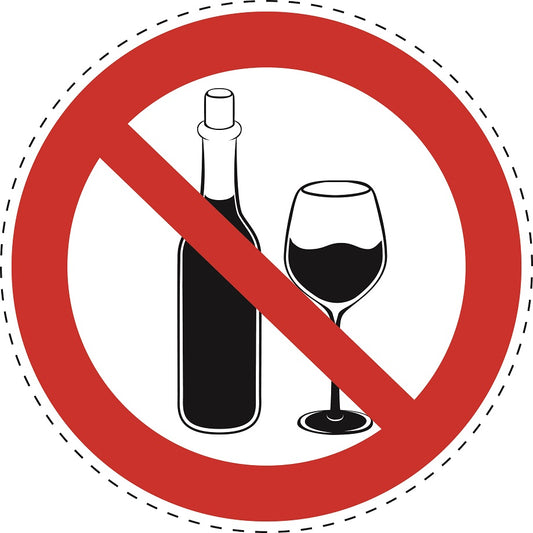 Autocollant d'interdiction "Aucune boisson alcoolisée" en plastique PVC, ES-SI25900